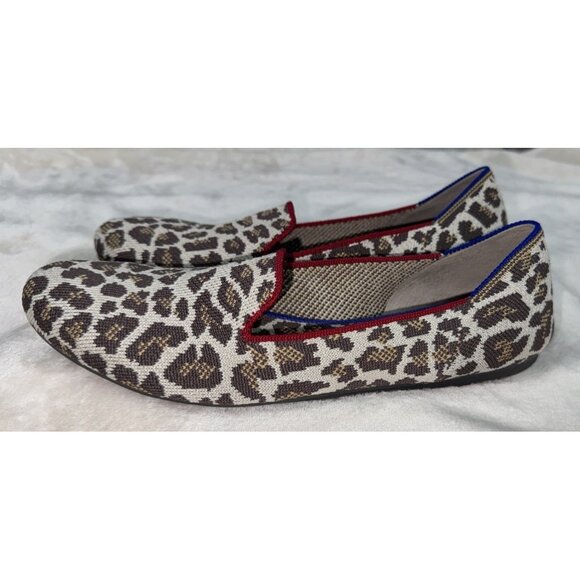 ROTHY’S Women’s Loafer Flats Sz 9 Mocha Spot Big Cat Leopard Animal Print Shoes - Picture 1 of 6